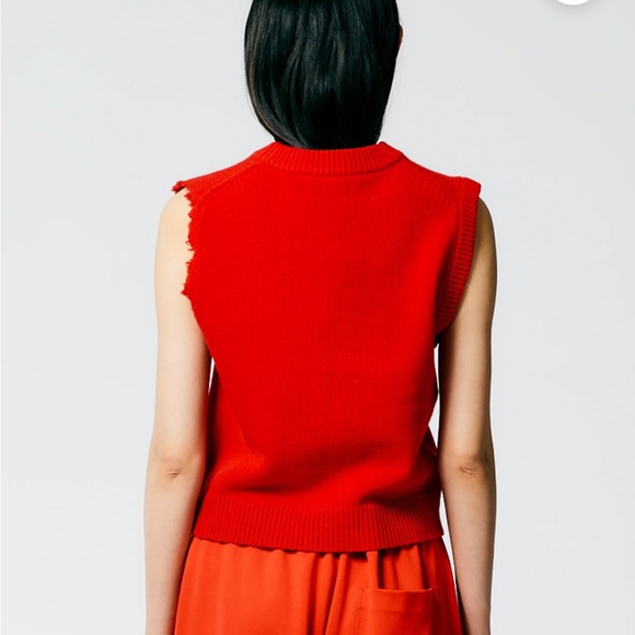 Tibi lambswool distressed sweater vest, S - Picture 2 of 5